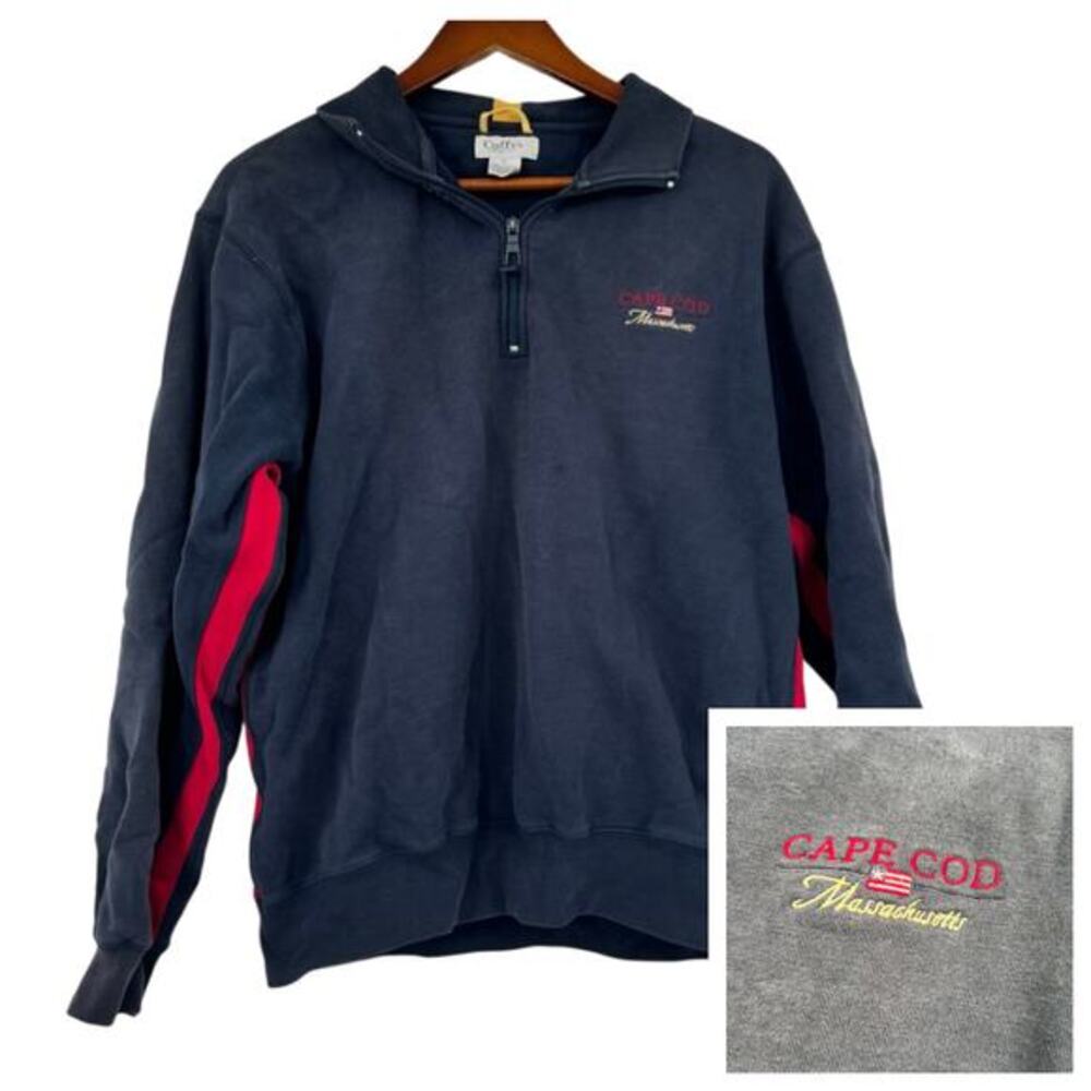 Cuffy's of Cape Cod Massachusetts pullover quarter zip sweatshirt size Large